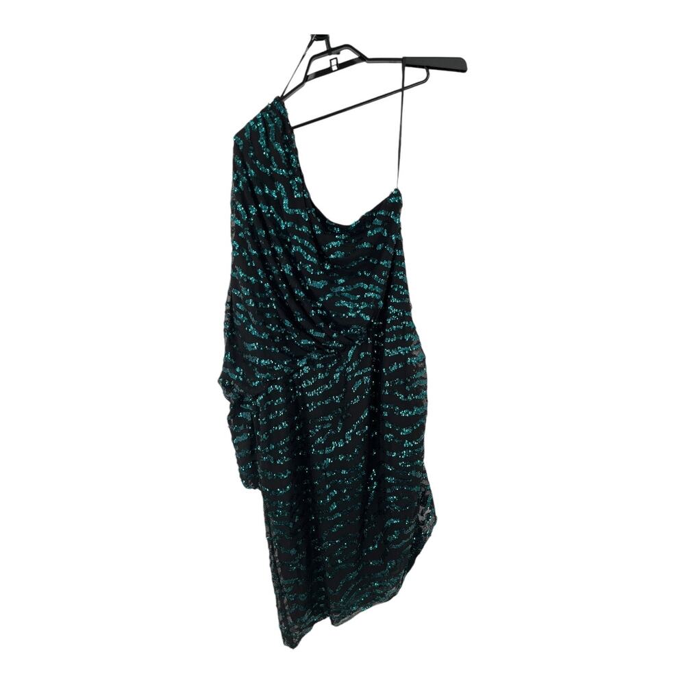 City Chic dress Sequin striped one shoulder green size L/20
